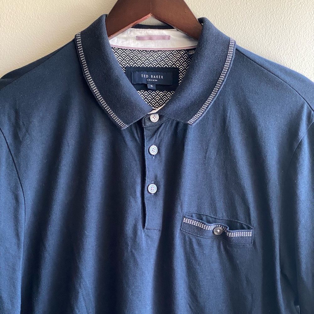 Ted Baker London Men’s Navy Blue Short Sleeve Polo Shirt Size 5

#preppy